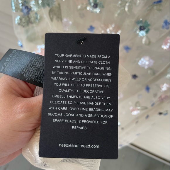 Needle & Thread Wildflower Sequin Midaxi Cape in Ivory Size M/L (NWT) - Picture 10 of 10